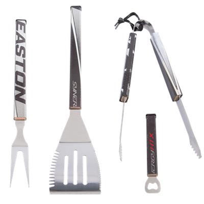 4 Piece BBQ Set  BBQ Set - Requip'd formerly Hat Trick BBQ - Made from hockey sticks and hockey gear - perfect gifts for hockey fans